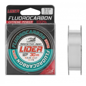 Леска флюорокарбоновая  LIDER FLUOROCARBON 100% 30 м 0,12 мм